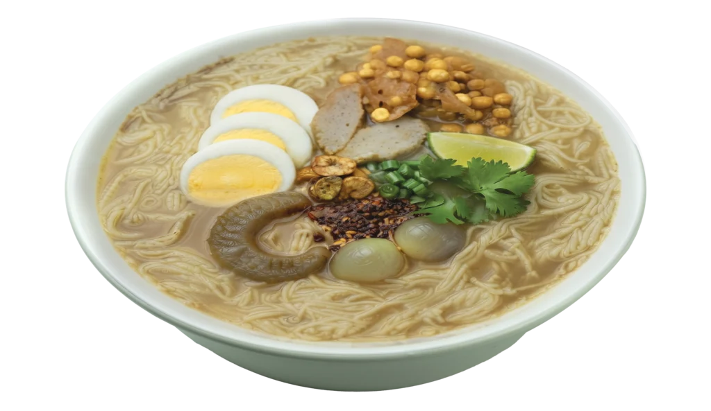 Prepared bowl of Myaung Mya Mohingar