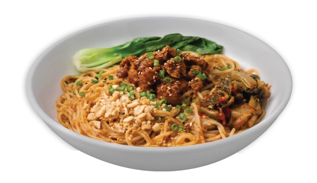 Prepared bowl of Shan Noodle